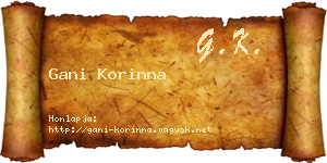 Gani Korinna névjegykártya